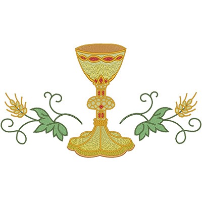 Matriz de matriz Matriz De Bordado Conjunto Cálice Com Trigos 30 Cm